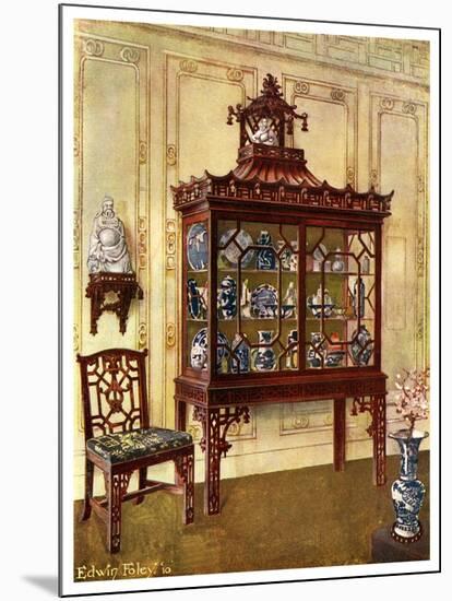 Carved China Case in Chippendale's Chinese Manner, 1911-1912-Edwin Foley-Mounted Giclee Print