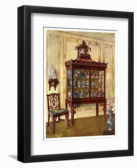 Carved China Case in Chippendale's Chinese Manner, 1911-1912-Edwin Foley-Framed Premium Giclee Print