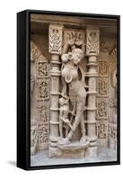 Carved Dancing Girl on Wall of Rani Ki Vav-Annie Owen-Framed Stretched Canvas