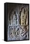 Carved Detail on the Stone Tomb of Alasdair Crotach-Lee Frost-Framed Stretched Canvas