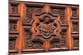 Carved Door Panel at Church of San Juan De Dios-Danny Lehman-Mounted Photographic Print