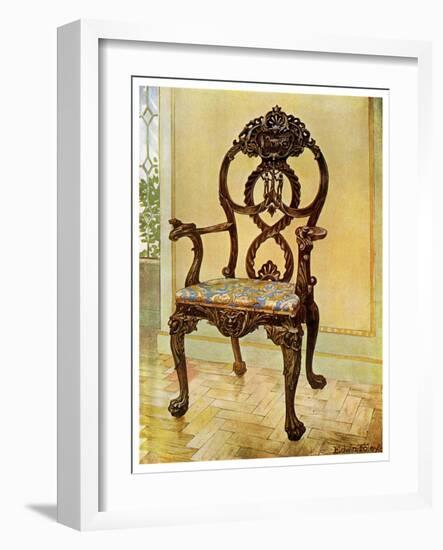 Carved Early Chippendale Chairman's Chair, 1911-1912-Edwin Foley-Framed Giclee Print