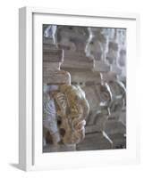 Carved Elephant Columns of Temple at Ranakpur, Rajasthan, India-David H. Wells-Framed Photographic Print