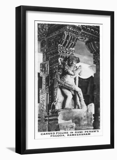 Carved Figure in Rami Peram's Pagoda, Ramesvaram, India, C1925-null-Framed Giclee Print