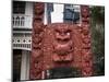 Carved Gateway Marking Entrance to Te Herenga Waka Marae-Nick Servian-Mounted Photographic Print