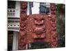 Carved Gateway Marking Entrance to Te Herenga Waka Marae-Nick Servian-Mounted Photographic Print