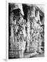 Carved Horse Pillars in Ranganatha Temple, Srirangam, 1869-Samuel Bourne-Framed Photographic Print