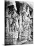 Carved Horse Pillars in Ranganatha Temple, Srirangam, 1869-Samuel Bourne-Mounted Photographic Print