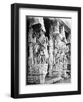 Carved Horse Pillars in Ranganatha Temple, Srirangam, 1869-Samuel Bourne-Framed Photographic Print