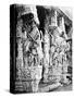Carved Horse Pillars in Ranganatha Temple, Srirangam, 1869-Samuel Bourne-Stretched Canvas