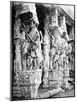 Carved Horse Pillars in Ranganatha Temple, Srirangam, 1869-Samuel Bourne-Mounted Photographic Print