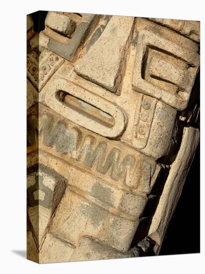 Carved Inca Statue on the Coast of Lake Titicaca from Copacabana in Bolivia, South America-Simon Montgomery-Stretched Canvas