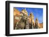 Carved lions and statues, Porta Magna, Arsenale, in winter afternoon sun, Castello, Venice, UNESCO -Eleanor Scriven-Framed Photographic Print