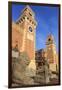 Carved lions, Arsenale entrance (naval shipyard), in winter afternoon sun, Castello, Venice, UNESCO-Eleanor Scriven-Framed Premium Photographic Print