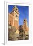 Carved lions, Arsenale entrance (naval shipyard), in winter afternoon sun, Castello, Venice, UNESCO-Eleanor Scriven-Framed Premium Photographic Print