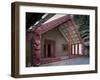 Carved Meeting House Te Tumu Herenga Waka on Marae at Victoria University-Nick Servian-Framed Photographic Print