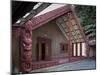 Carved Meeting House Te Tumu Herenga Waka on Marae at Victoria University-Nick Servian-Mounted Photographic Print