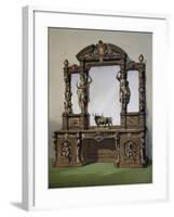 Carved Oak Cabinet from Masterpieces of Industrial Art and Sculpture at International Exhibition-null-Framed Giclee Print