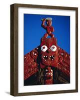 Carved Portal of a Church, Maori Village, Whakarewarewa Thermal and Cultural Area in Rotorua-Robert Francis-Framed Photographic Print