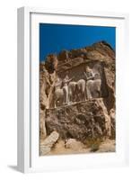 Carved relief of the Investiture of Ardashir I, 224-239 AD, Naqsh-e Rostam Necropolis, near Persepo-James Strachan-Framed Photographic Print