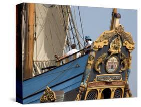 Carved Stern of Tall Ship the Kalmar Nyckel, Chesapeake Bay, Maryland, USA-Scott T. Smith-Stretched Canvas