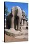 Carved Stone Elephant, Five Rathas, Mahabalipuram, Tamil Nadu, India-Vivienne Sharp-Stretched Canvas