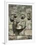 Carved Stone Face on the Steps of the East Court, Copan Archaeological Park, Honduras-null-Framed Photographic Print