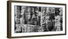 Carved stone faces in the Khmer temple of Bayon, Siem Reap, Cambodia-null-Framed Photographic Print