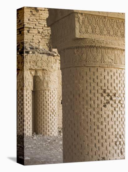 Carved Stucco Decoration on Column, Dating from 9th Century, Balkh-Jane Sweeney-Stretched Canvas