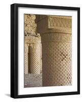 Carved Stucco Decoration on Column, Dating from 9th Century, Balkh-Jane Sweeney-Framed Photographic Print