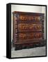 Carved Three Drawer Chest of Drawers, Living Room Furniture-null-Framed Stretched Canvas