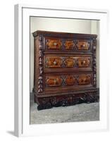 Carved Three Drawer Chest of Drawers, Living Room Furniture-null-Framed Giclee Print