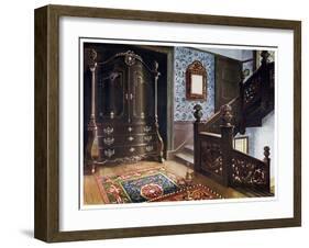 Carved Walnut Bombe Armoire with Chased Mounts, 1910-Edwin Foley-Framed Giclee Print