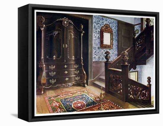 Carved Walnut Bombe Armoire with Chased Mounts, 1910-Edwin Foley-Framed Stretched Canvas