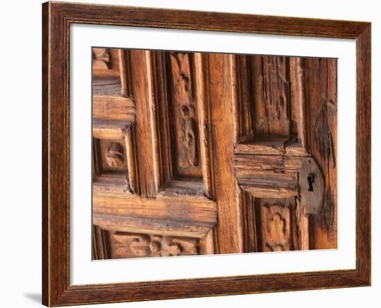 Carved Wooden Door, San Miguel De Allende, Mexico-Merrill Images-Framed Photographic Print