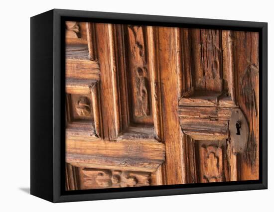 Carved Wooden Door, San Miguel De Allende, Mexico-Merrill Images-Framed Stretched Canvas