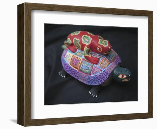 Carved Wooden Figure, Alebrijes, Oaxaca, Mexico-Judith Haden-Framed Photographic Print