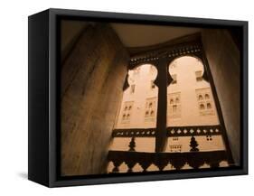 Carved Wooden Window, Shibam, Seiyun District, Yemen-Michele Falzone-Framed Stretched Canvas