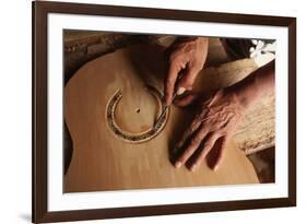 Carving a Guitar Face-Danny Lehman-Framed Photographic Print