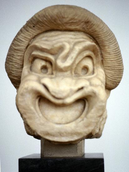 Carving of a Mask Used in Ancient Greek Theatrical Comedy, 3rd Century BC'  Photographic Print | AllPosters.com