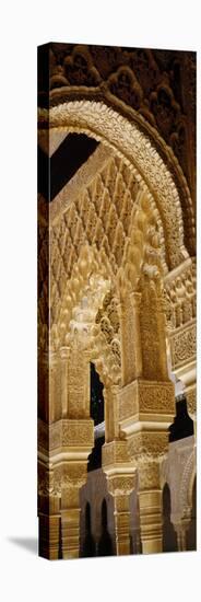 Carving on Arches and Columns of a Palace, Court of Lions, Alhambra, Granada, Andalusia, Spain-null-Stretched Canvas