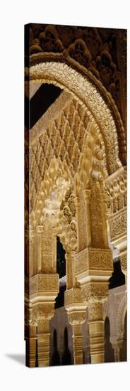 Carving on Arches and Columns of a Palace, Court of Lions, Alhambra, Granada, Andalusia, Spain-null-Stretched Canvas