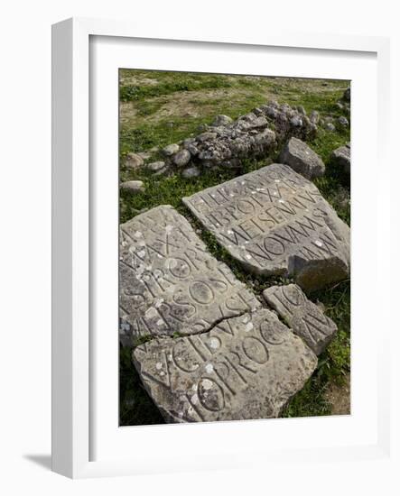 Carving on Stone at the Roman Archaeological Site-Simon Montgomery-Framed Photographic Print