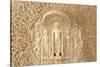 Carving on the wall, Jain Temple, Ranakpur, Rajasthan, India.-Inger Hogstrom-Stretched Canvas