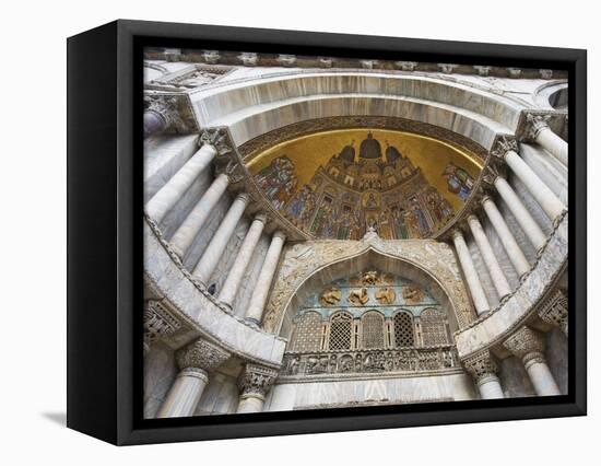 Carvings and Facade Mosaics on St. Mark's Basilica, Venice, Italy-Dennis Flaherty-Framed Stretched Canvas