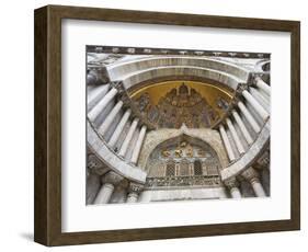 Carvings and Facade Mosaics on St. Mark's Basilica, Venice, Italy-Dennis Flaherty-Framed Photographic Print