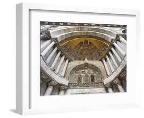 Carvings and Facade Mosaics on St. Mark's Basilica, Venice, Italy-Dennis Flaherty-Framed Photographic Print