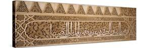 Carvings of Arabic Script in a Palace, Court of Lions, Alhambra, Granada, Andalusia, Spain-null-Stretched Canvas