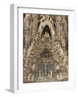 Carvings on Facade of Sagrada Familia Temple, UNESCO World Heritage Site, Barcelona, Spain-Rolf Richardson-Framed Photographic Print