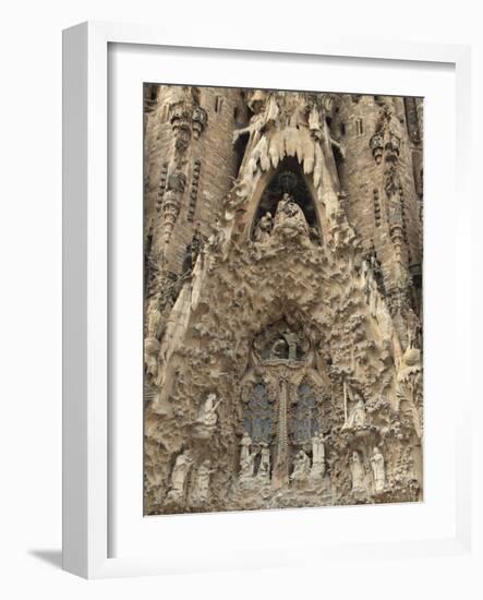 Carvings on Facade of Sagrada Familia Temple, UNESCO World Heritage Site, Barcelona, Spain-Rolf Richardson-Framed Photographic Print